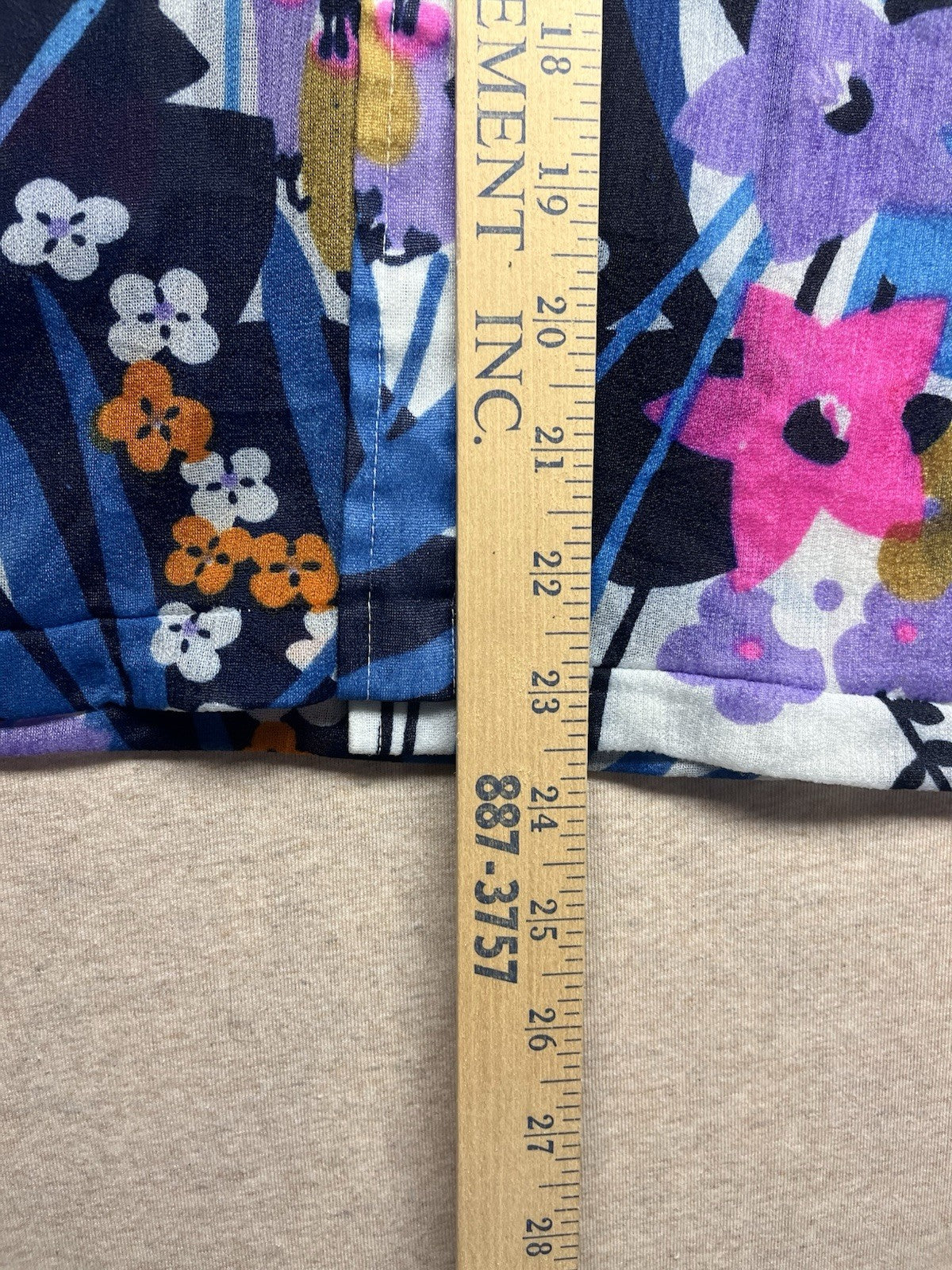 1970s, 80s Women’s Sheer Nylon L Sleeve Flowered Top