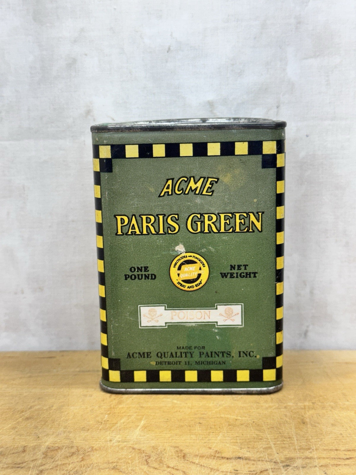 Acme Paris Green Empty  Tin #1221