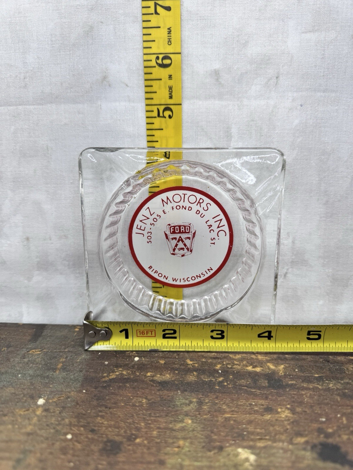 Jenz Motors INC. Ripon Wisconsin Ford Vintage Ashtray #1128