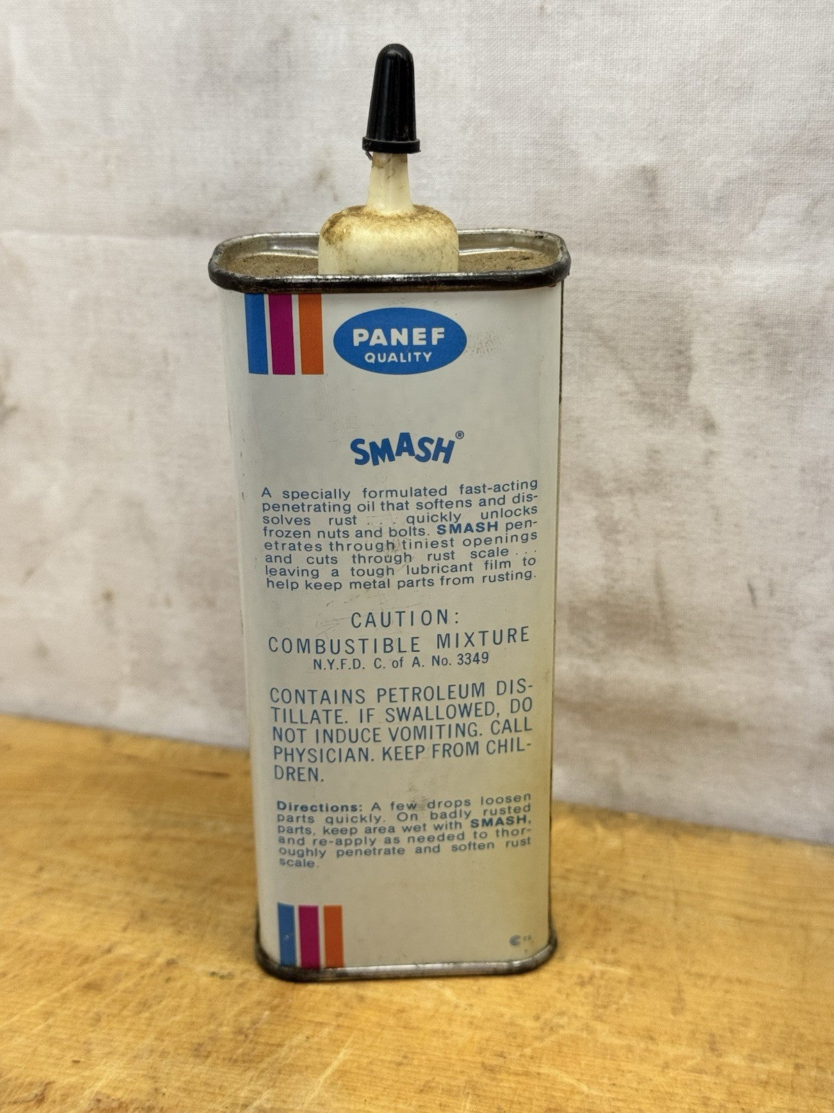 Smash Penetrating Oil & Rust Solvent Vtg Can Empty #1286