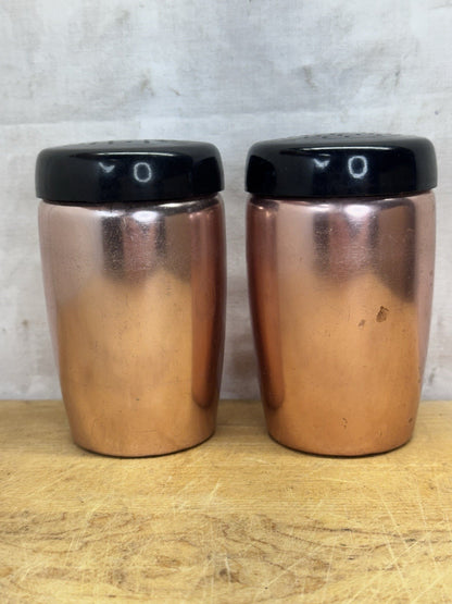 Copper Colored Metal Salt And Pepper Shakers Westbend #1124