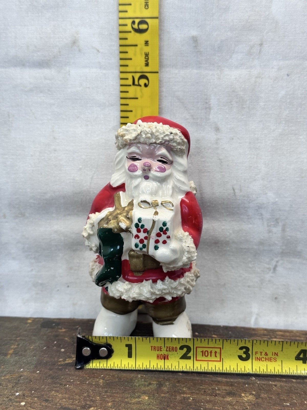 Ceramic Spaghetti Santa Vtg #1303