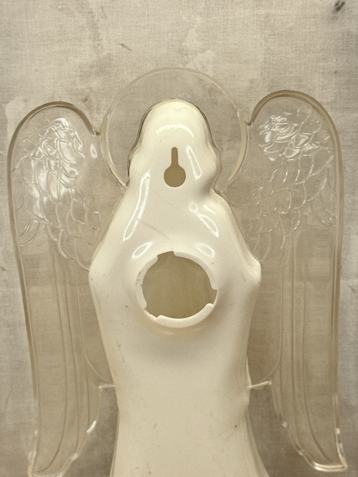 Vintage Plastic Angel Tree Topper Working #1076