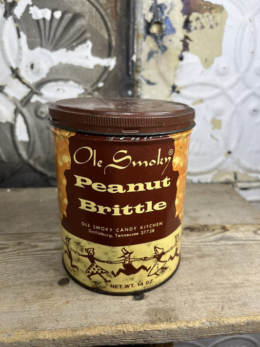 Vintage Ole Smokin Peanut Brittle Tin