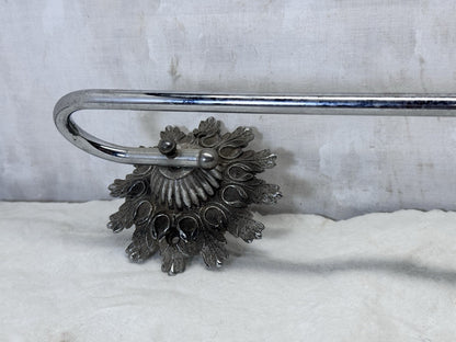 Ornate Metal Towel Bar Vintage