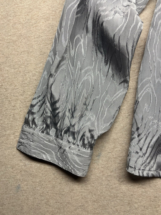 1970s, 80s Women’s Grey Nylon L Sleeve Padded Top