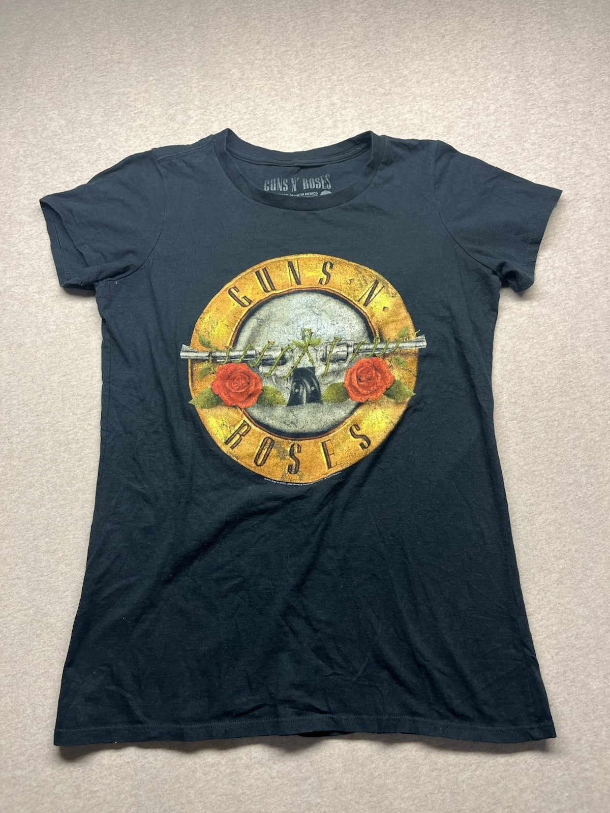 Guns And Roses Black Tshirt Lg