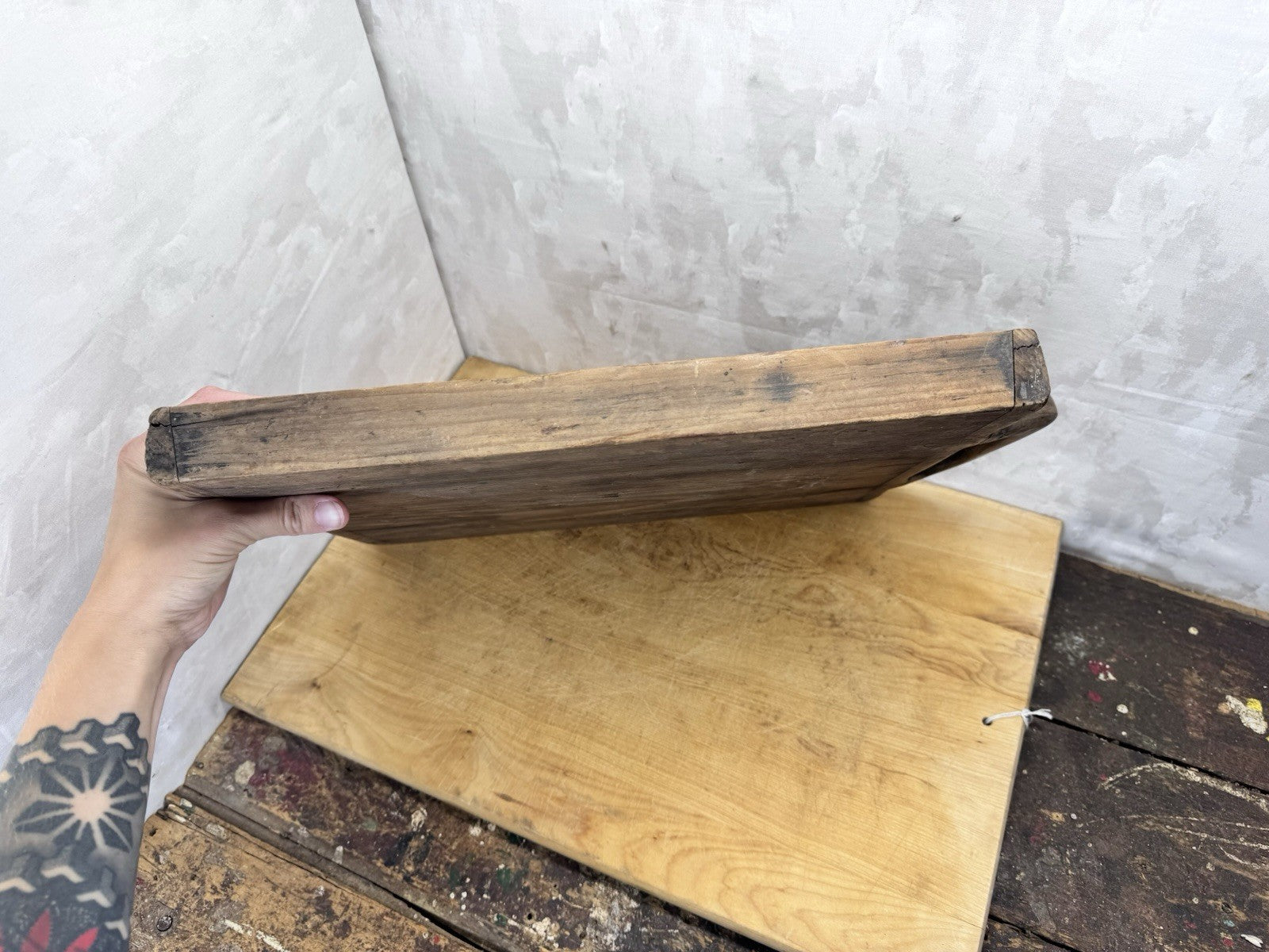 Coin Slot Organizer Primitive Drawer Wooden #1146