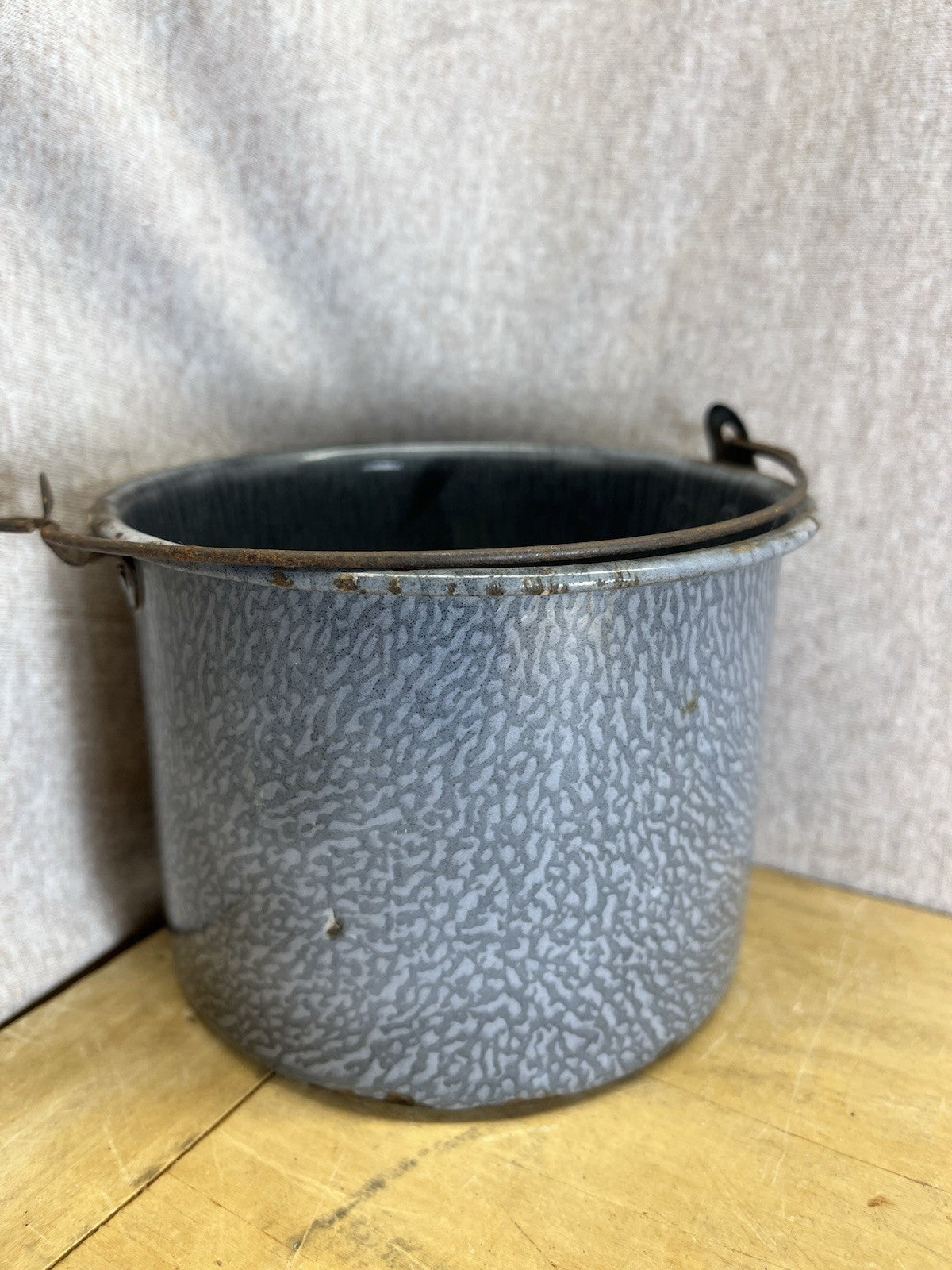 Grey Enamel Berry Bucket