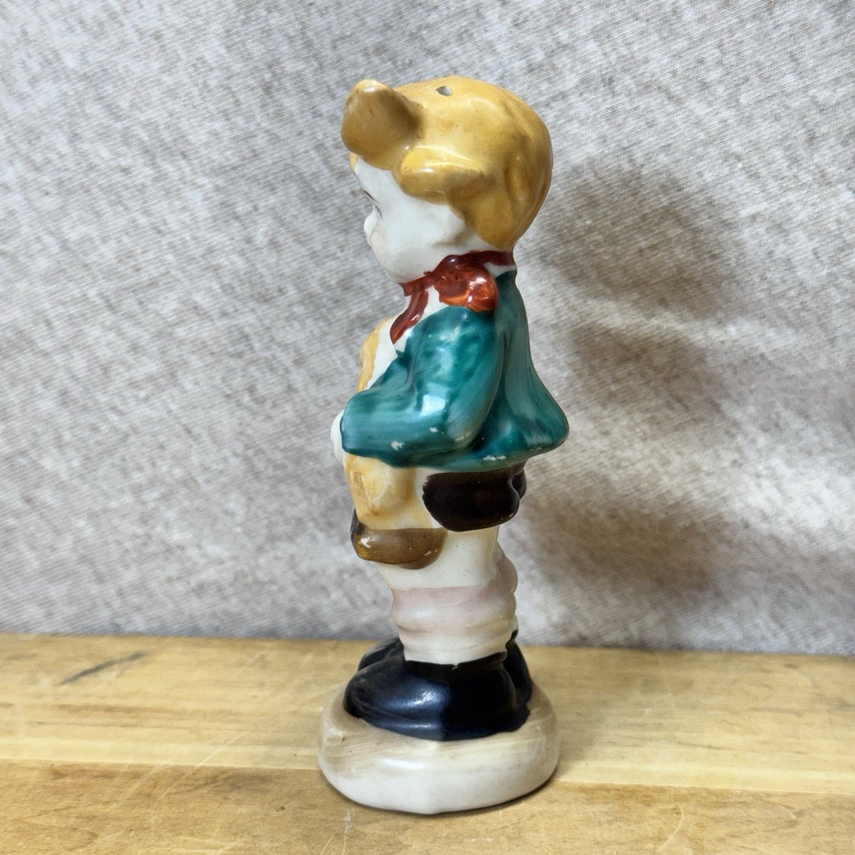 Boy With Horse Toy Figurine Salt Pepper Shaker Japan Vintage