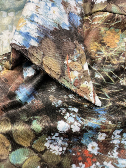 1960s, 70s Women’s Knit L Sleeve Brown Flowered Print Shirt By Terry