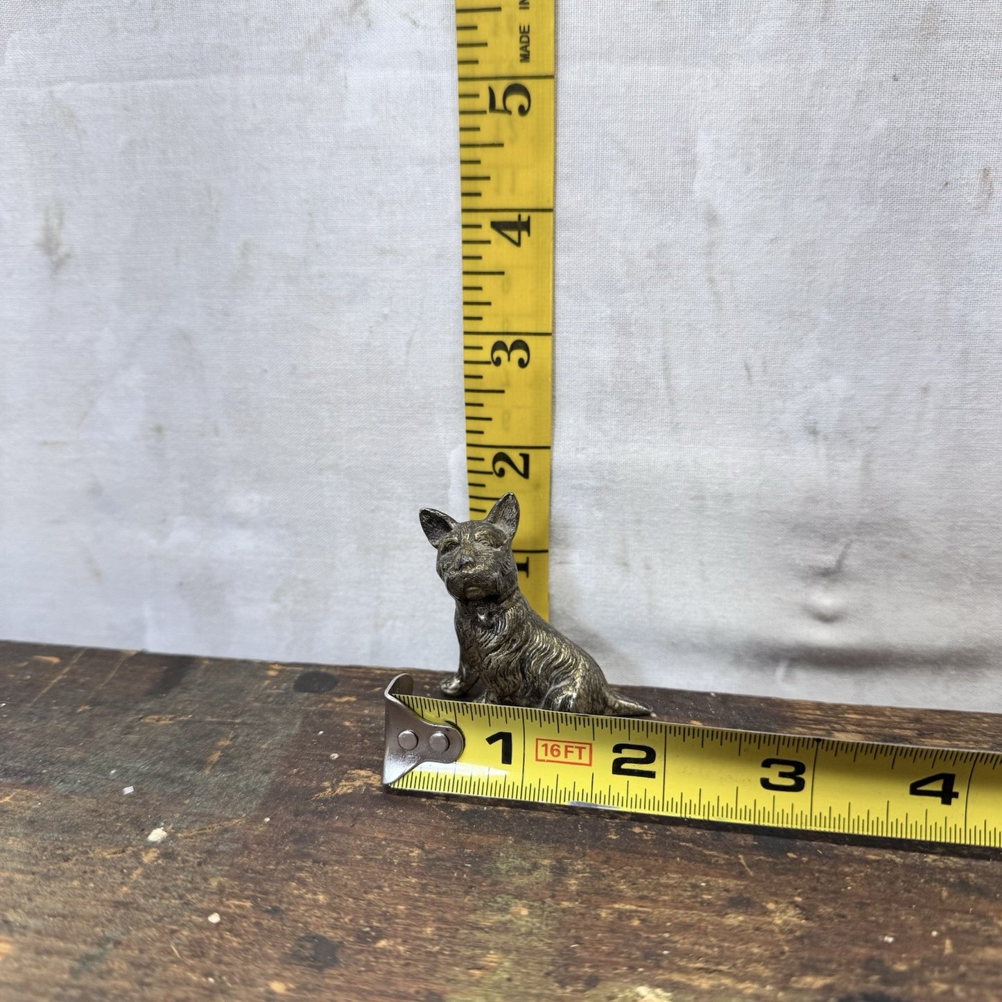 Scottish Terrier Metal Figurine Vintage Japan