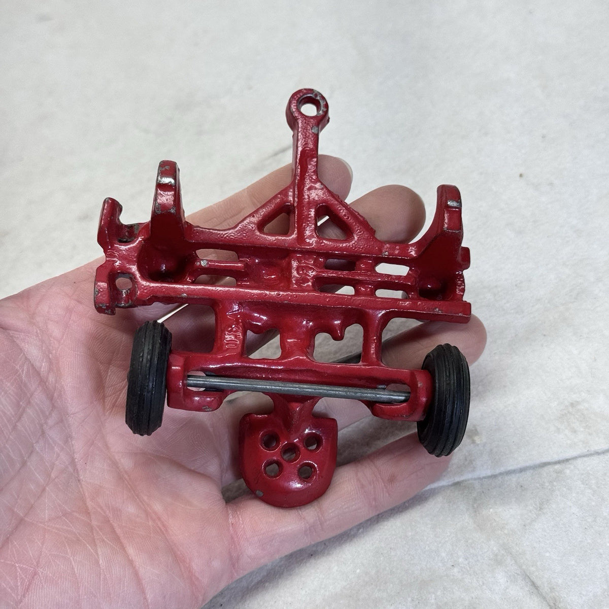 Antique Red Cast Iron Arcade Toy Corn Planter