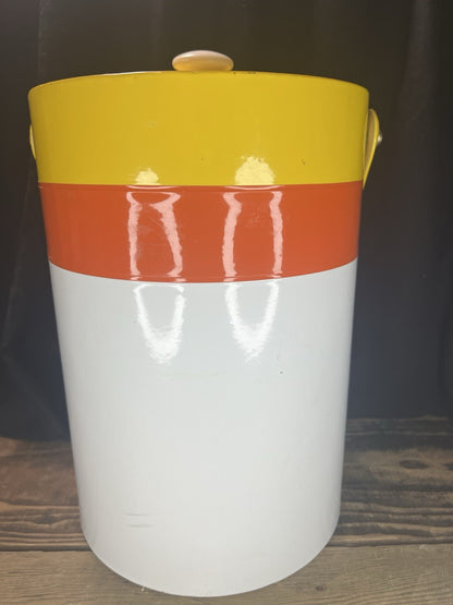 Mid Century Modern Multi Colored Cooler W/Handle Very Clean