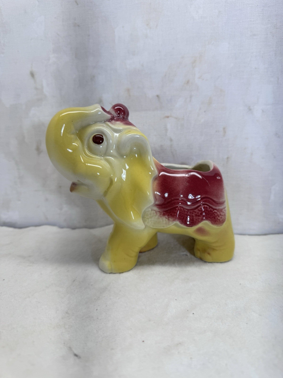 Carnival Circus Elephant Planter Vintage Flawed