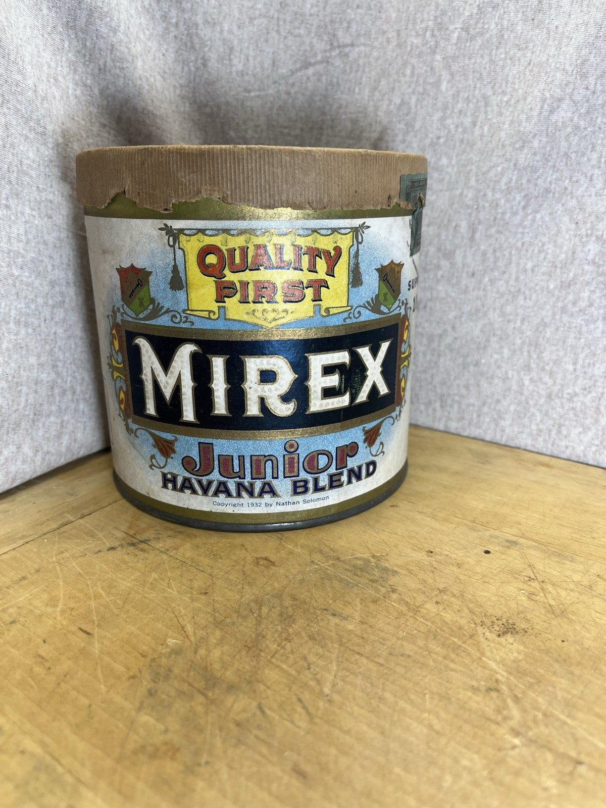 Murex Junior Havana Empty Tobacco Tin And Cardboard