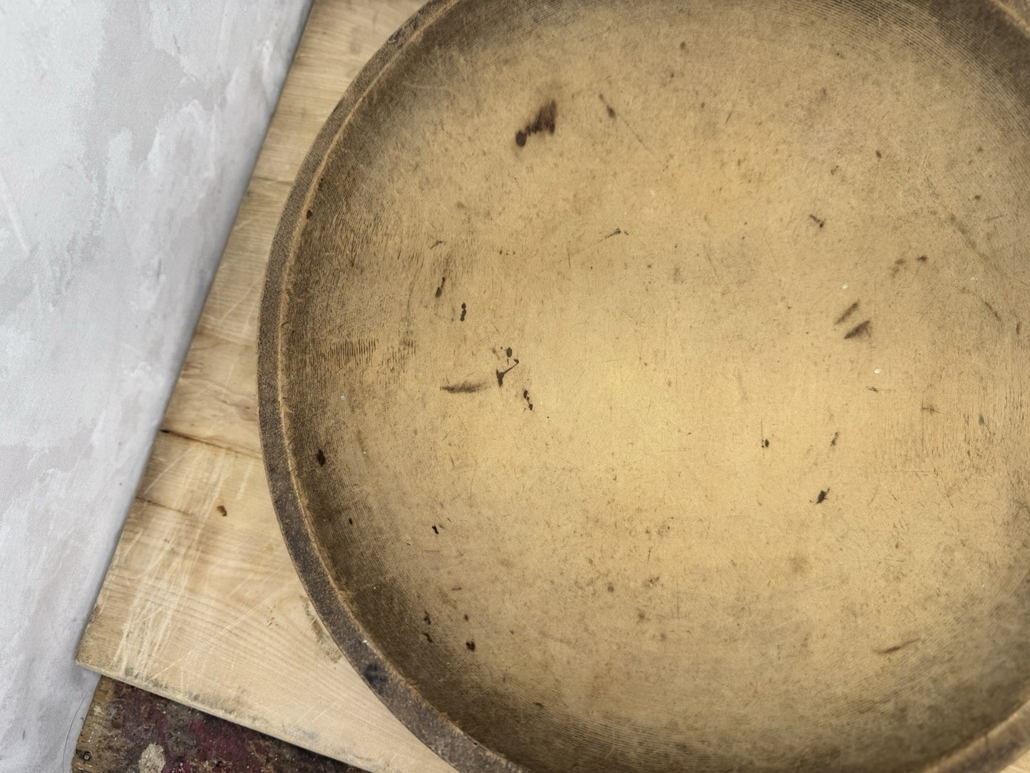 Antique Early Wooden Dough Bowl #S-1532