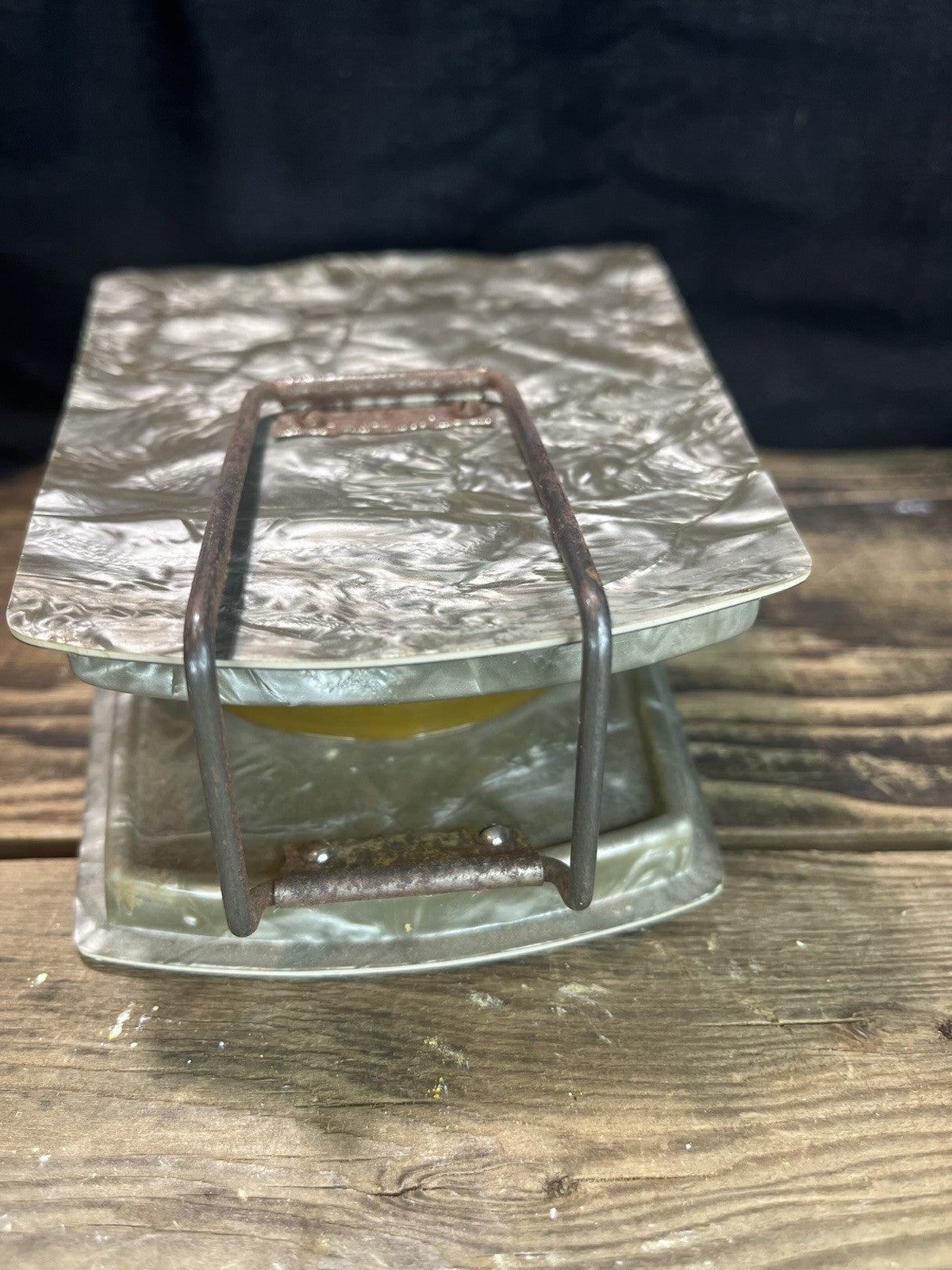 Vintage Collapsible Shaving Mirror, Razor & Brush
