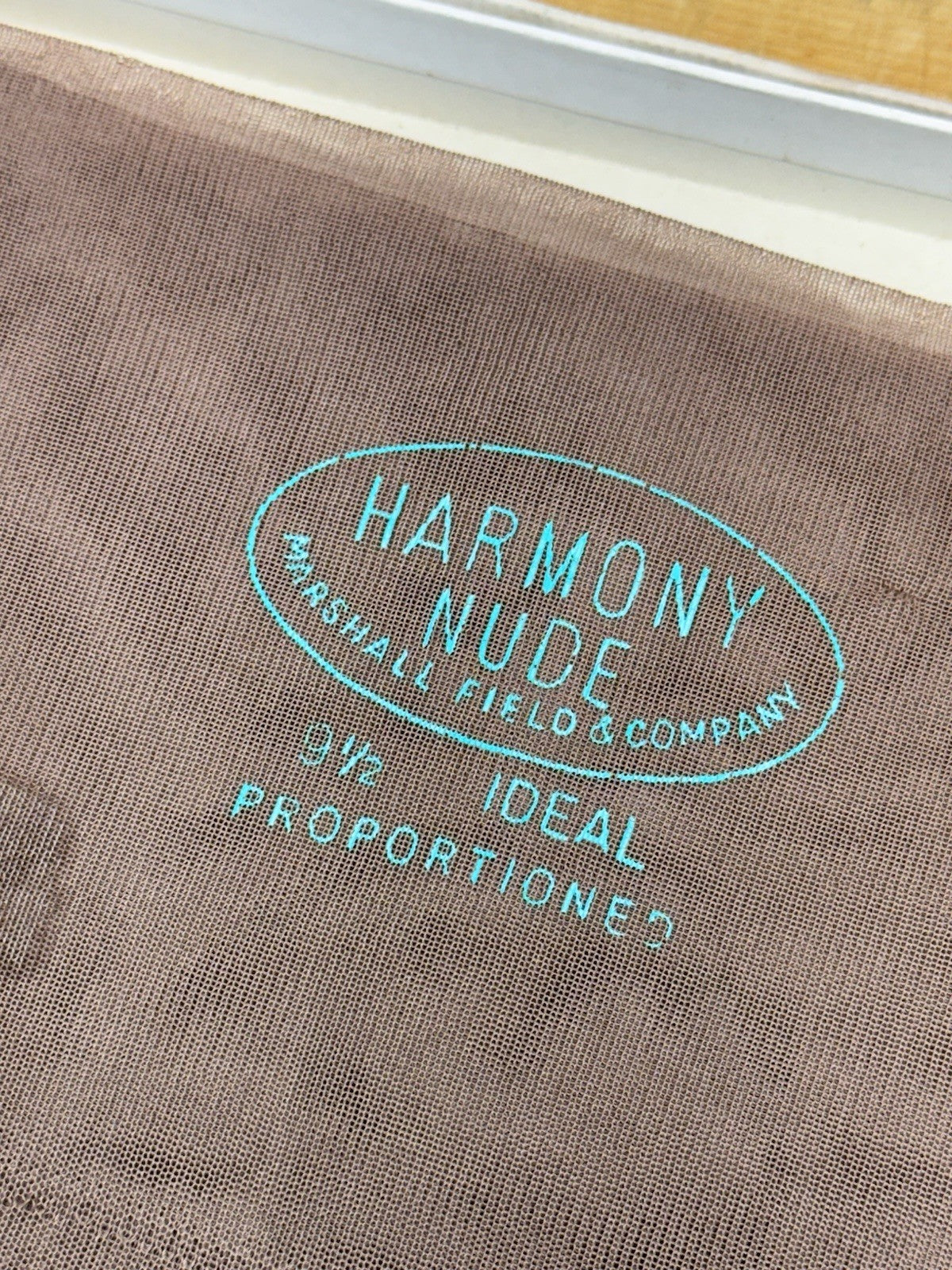 NOS Marshall Fields & Co. Nude Pantyhose Size 9 1/2 W/orginal Box #1060