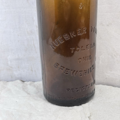 Huebner Toledo Ohio Breweries Co. Brown Vintage Bottle Empty