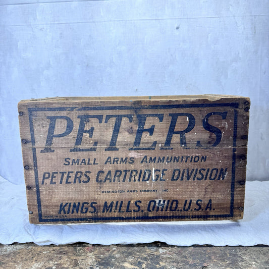 Peters Ammunition EMPTY Wooden Crate Vintage 