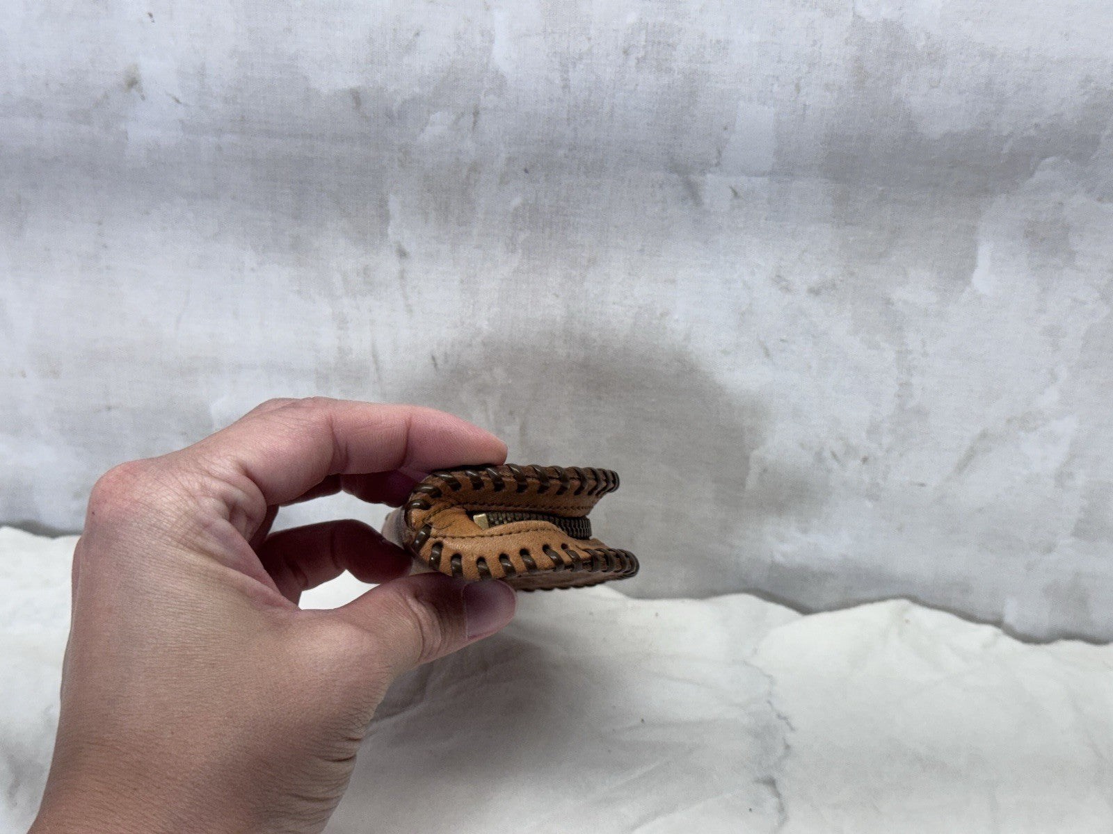 Leather Small Coin Purse Vintage #S-1821