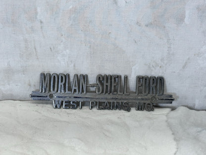 Morlan-Shell Ford West Plains Missouri Vehicle Badge Vtg #S-1852