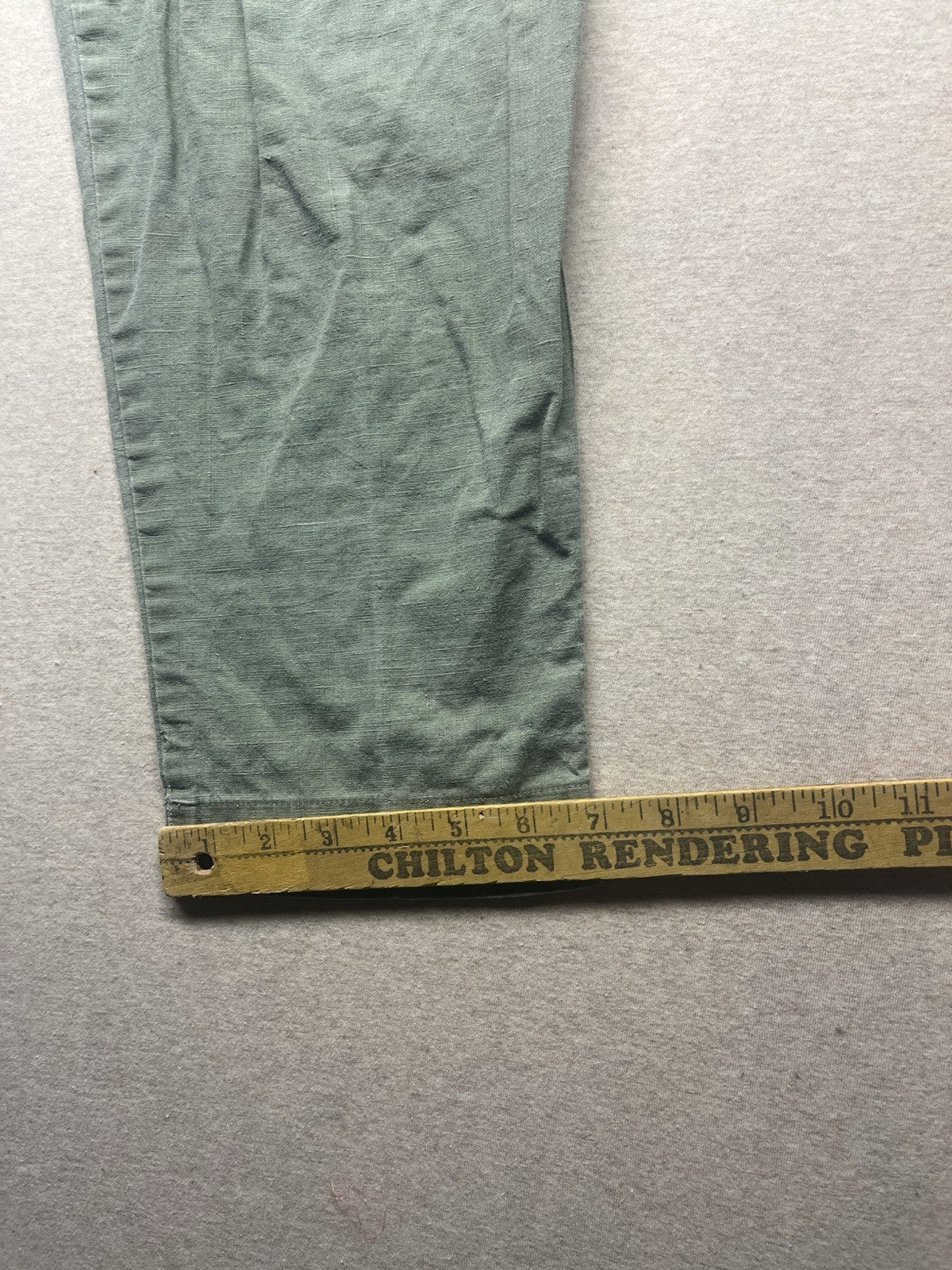 1980s Womens High Waisted Green Cotton Pants