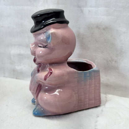 Pig Hat Planter Vase Pot Vintage 