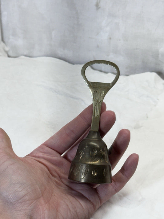 Antique Brass Etched Small Bell #S-1903