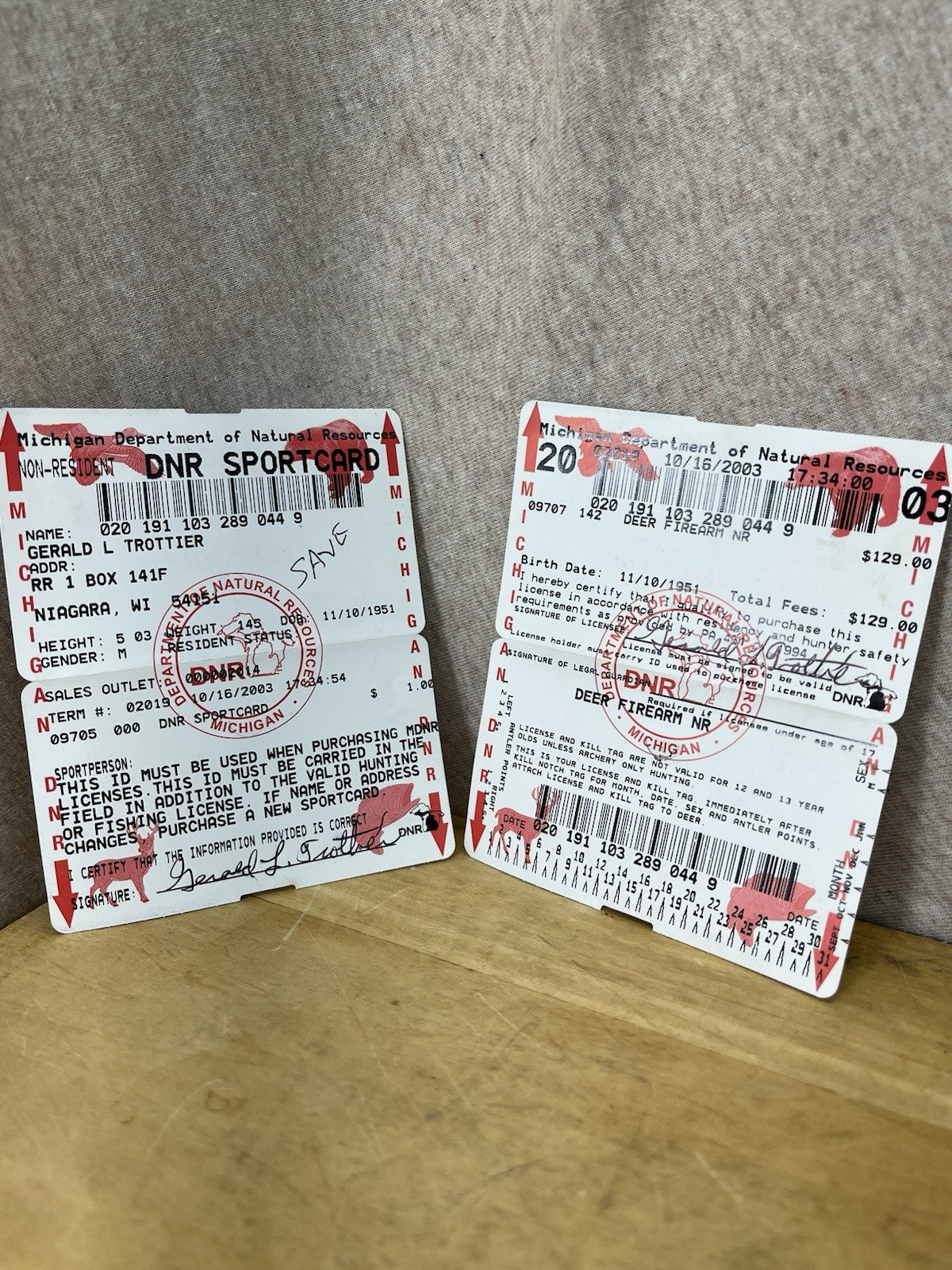 2 Michigan DNR Tags