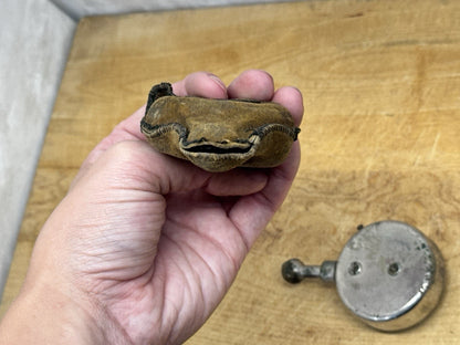 Antique Bike  Tire Gauge With Leather Pouch #1129