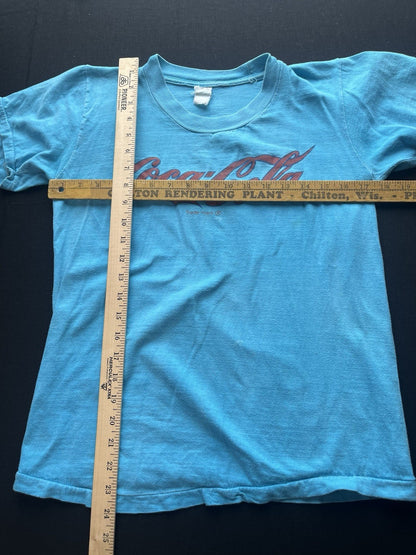 1970s, 80s Blue Distressed Coca Cola Tshirt