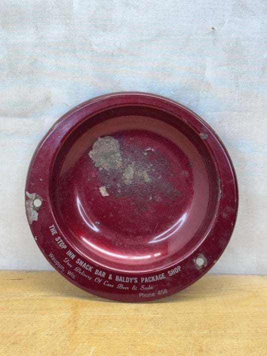 Baldys Package Shop Waupun Wisconsin Ashtray Advertisement #1329