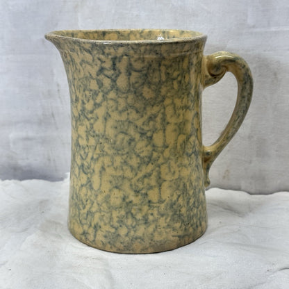 Stoneware Spongeware Pottery Pitcher Vintage