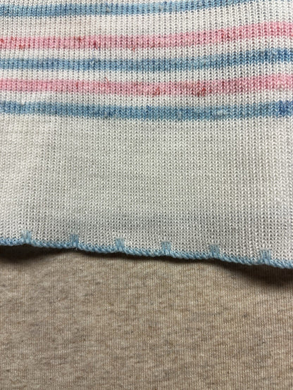 1970s Women’s Pink Wht Blu Knit Sleeveless Top