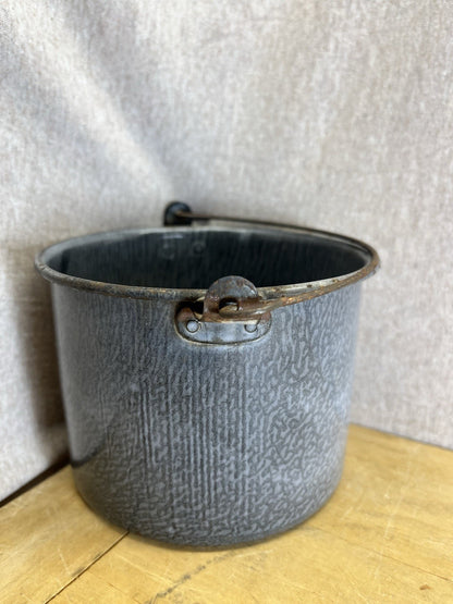 Grey Enamel Berry Bucket