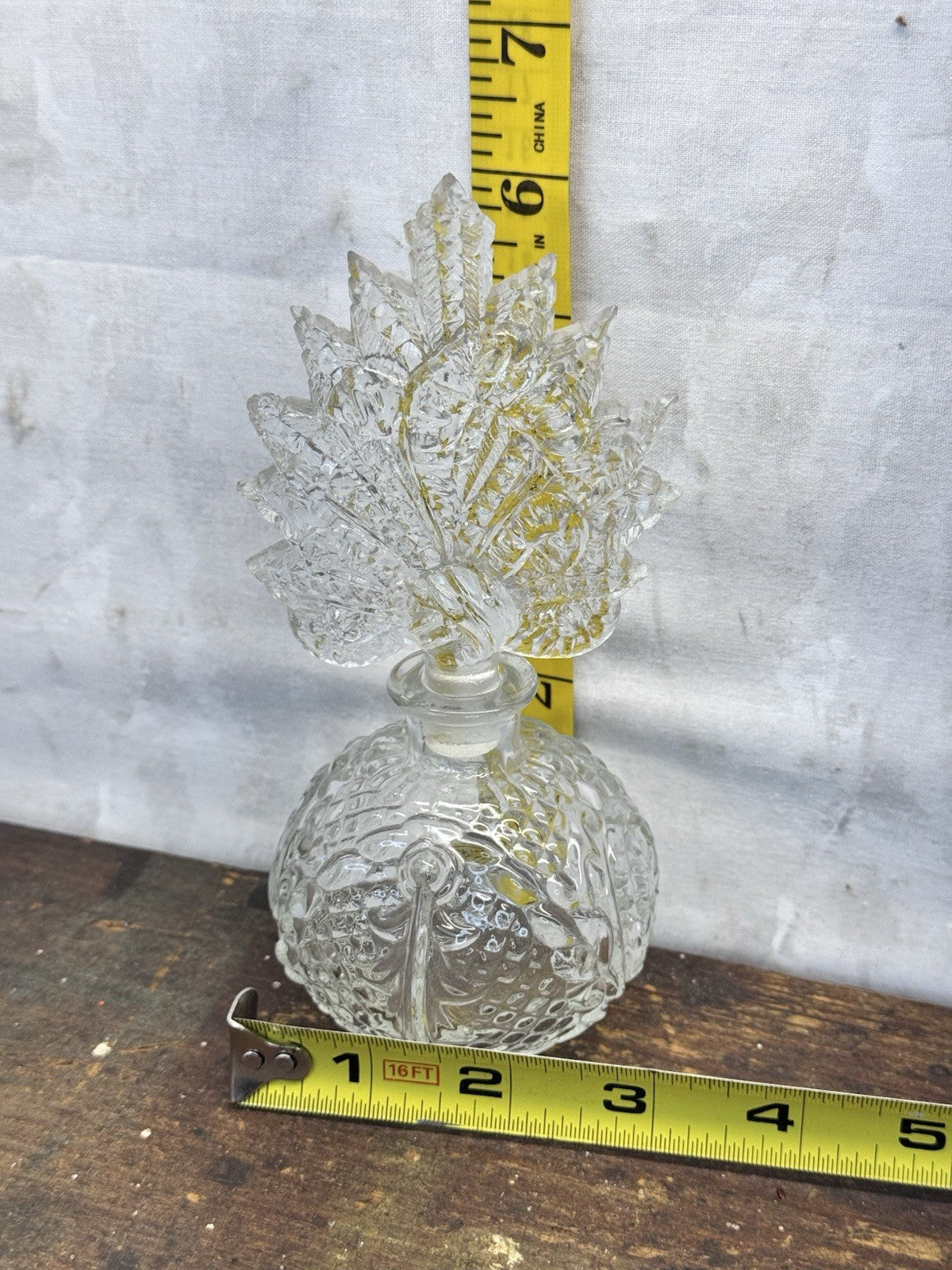Crystal Clear Perfume Bottle Vtg #1460
