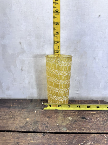 Vintage MCM 1960s Spaghetti String Yellow Glass