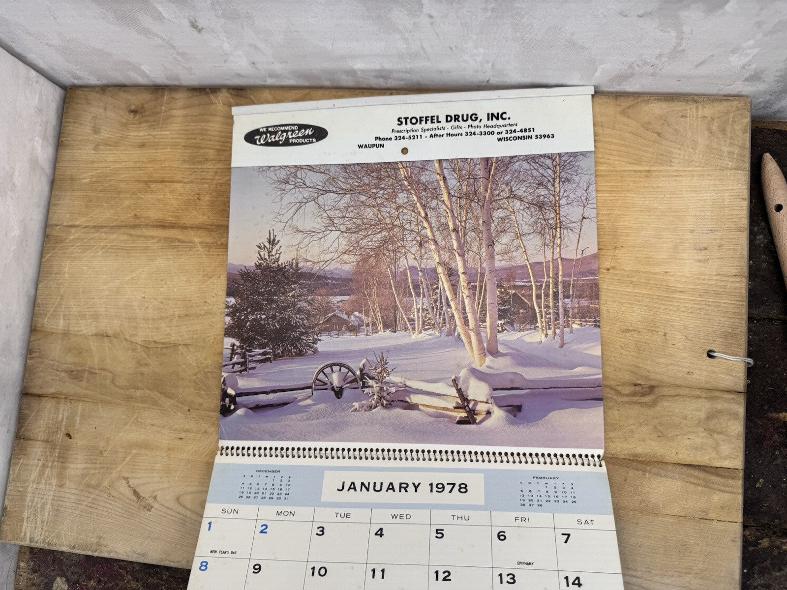 Stroffel Drug, INC. Waupun Wisconsin Ad Calendar 1978 #1412
