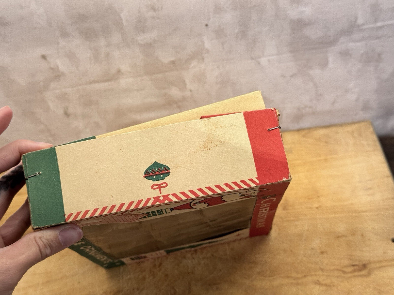 Antique Christmas Tree Ornament Empty Box #1406