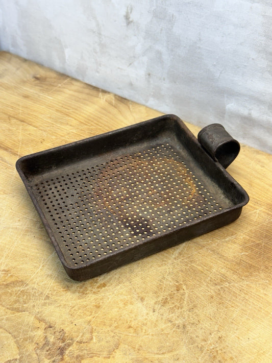 Antique Early Tin Strainer Square  #1439