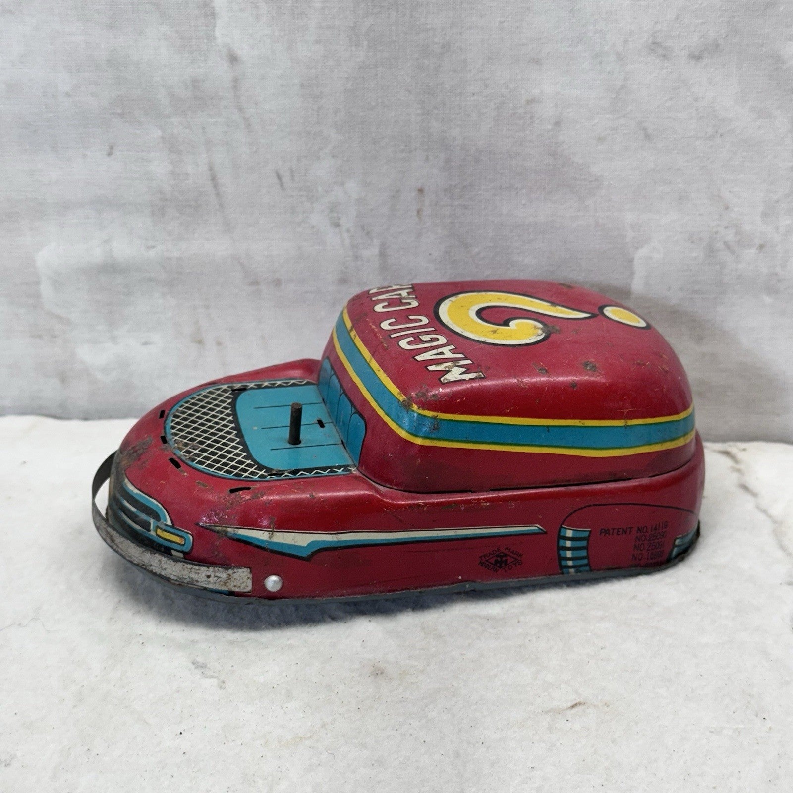 Tin Litho Magic Car No. 2 Vintage Toy Car For Parts Japan