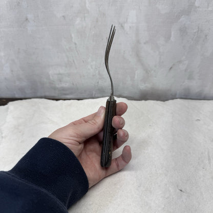 Three Prong Vintage Fork Wooden Handle