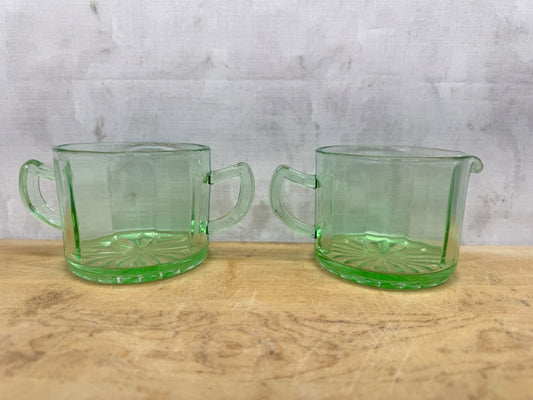Uranium Cream And Sugar Set #1100