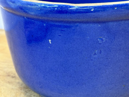 Blue Stoneware Bowl Vtg #S-1701