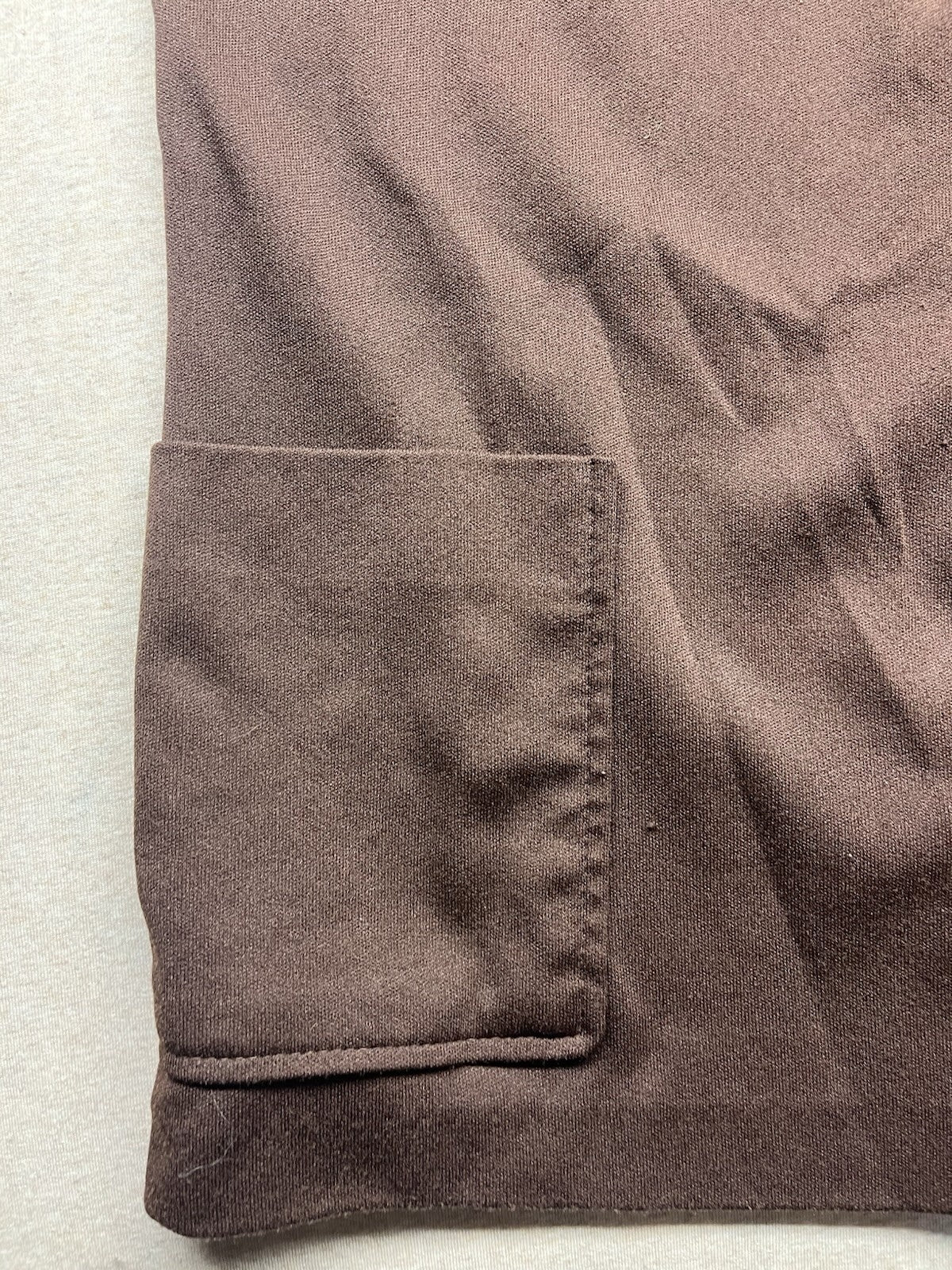 1970-80s Women’s Brown Knit W/pockets Button Up S Sleeve 