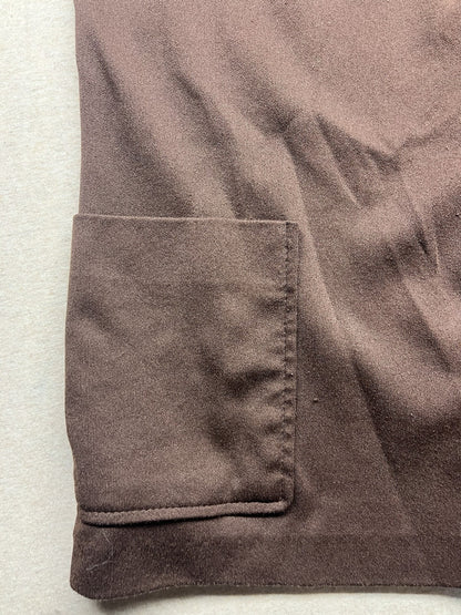 1970-80s Women’s Brown Knit W/pockets Button Up S Sleeve 