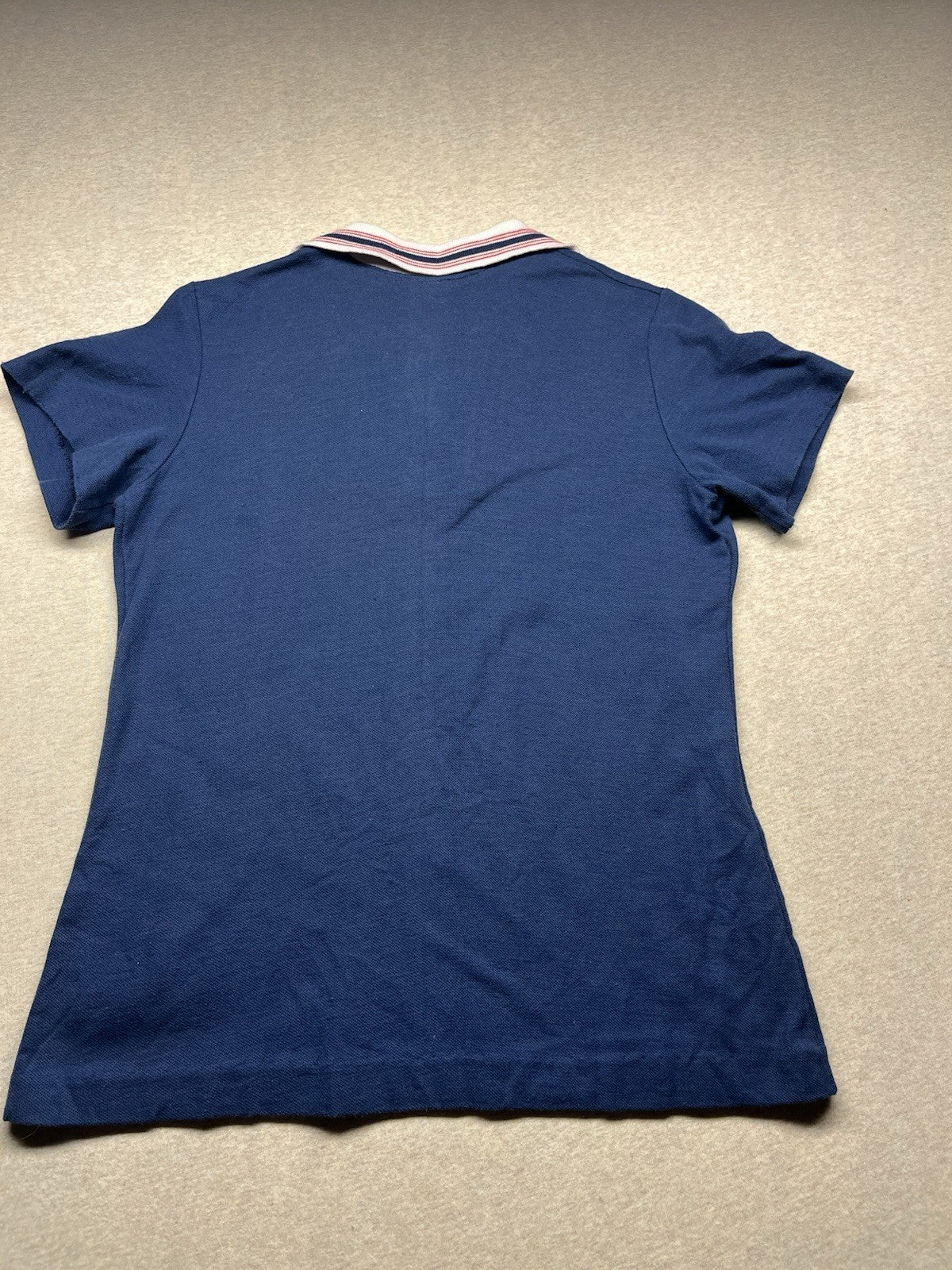 1980s Women’s Red Wht Blue Knit S Sleeve Shirt