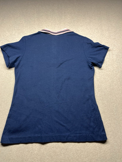 1980s Women’s Red Wht Blue Knit S Sleeve Shirt